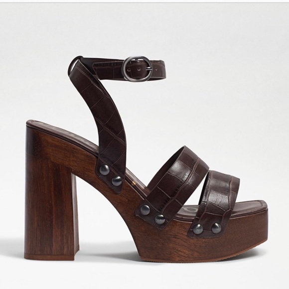 Sam Edelman Brown Leather Platform Sandals - Picture 2 of 4